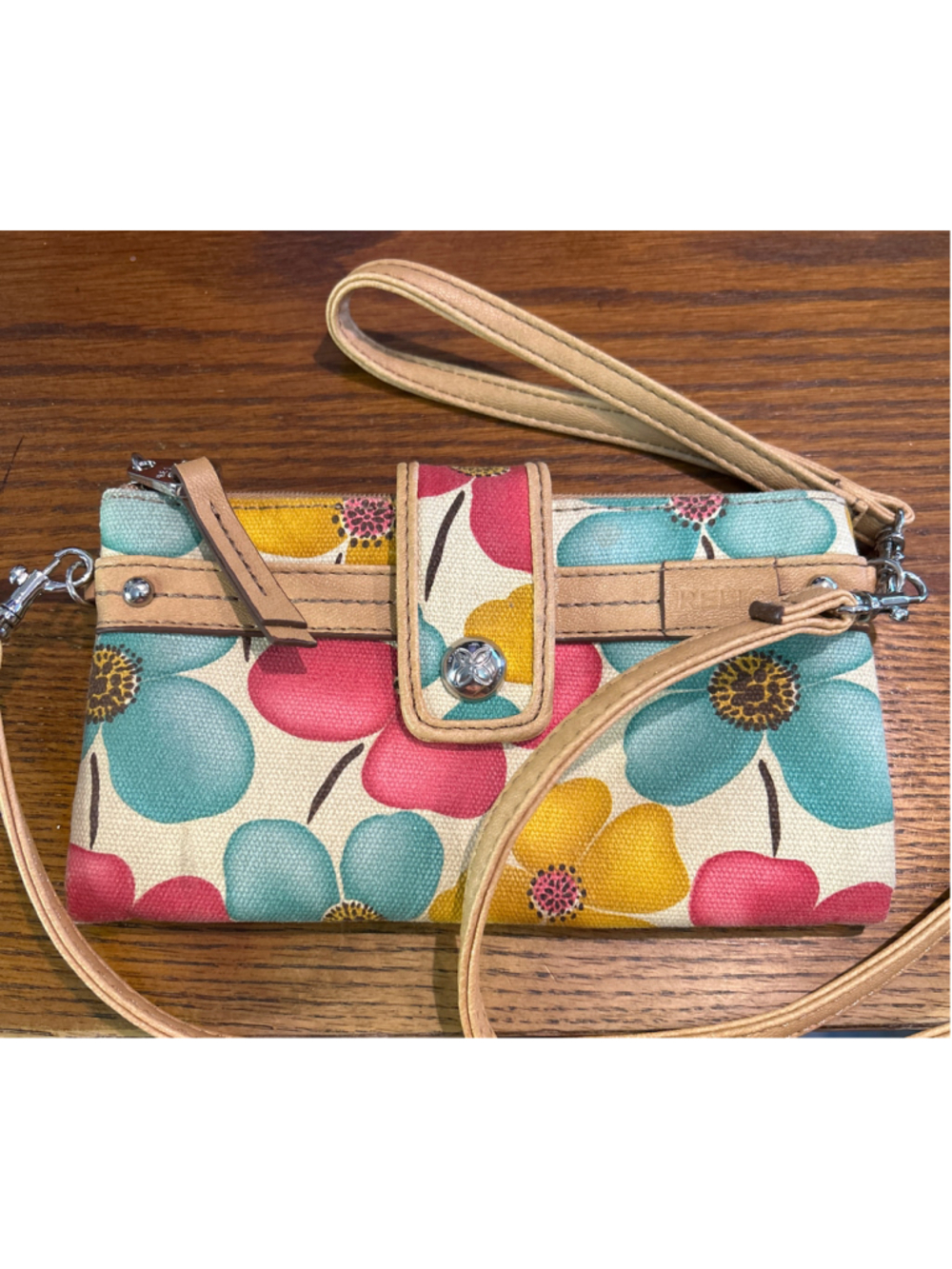 Women's Relic Floral Wristlet Clutch One Size Beige Multicolor crossbody